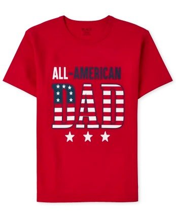 Mens Matching Family Short Sleeve 'All American Dad' Graphic Tee | The Children's Place - RUBY