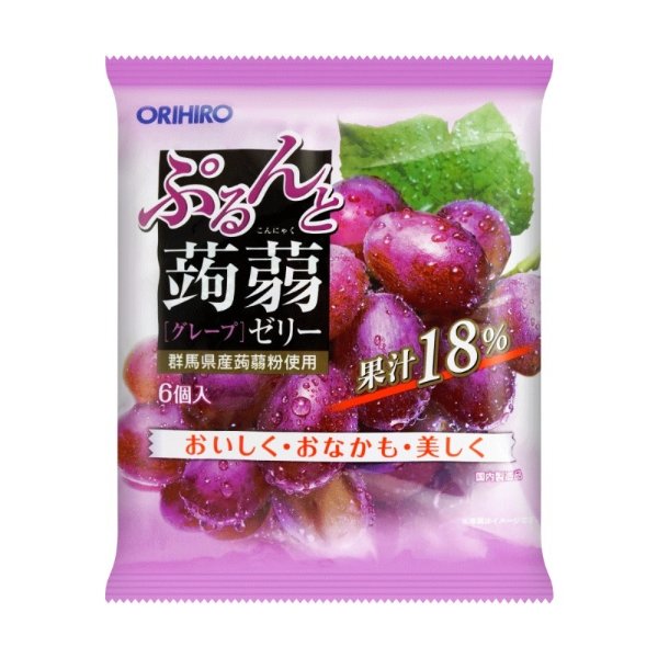 ORIHIRO 低卡高纤蒟蒻果冻 紫葡萄味 6枚入 120g 
