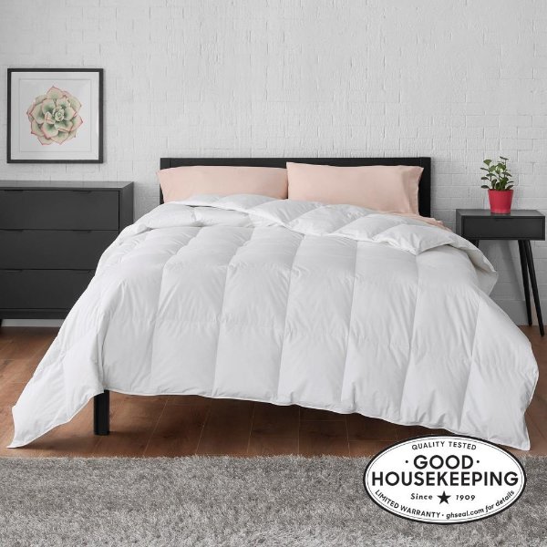All Season Down Feather Blend Cotton White Full/Queen Comforter