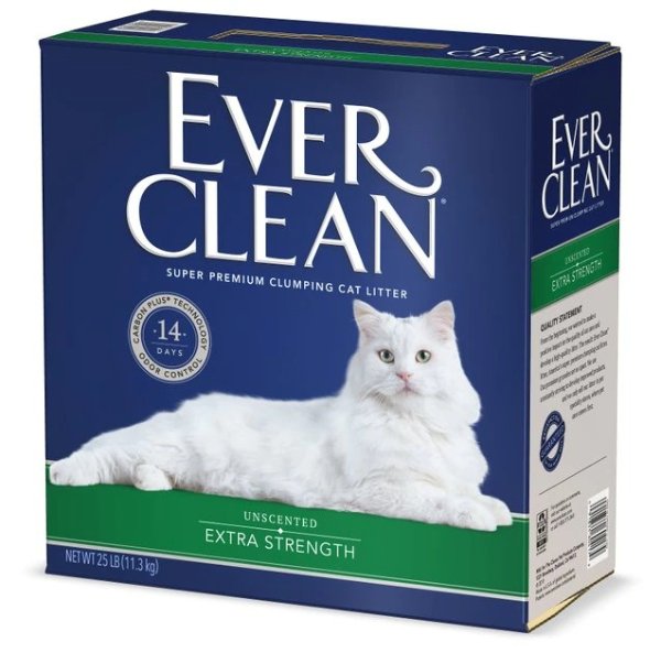 Extra Strength Unscented Clumping Clay Cat Litter, 25-lb box - Chewy.com