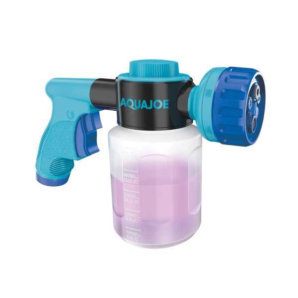 Hose-Powered Multi-Purpose Spray Gun W/ Soap to Water Dial, 7 Patterns, 17 fl oz Capacity