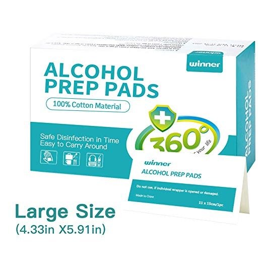 Sterile Alcohol Prep Pads, Large Cotton Wipe - 50 Alcohol Wipes(4.33" x 5.91")