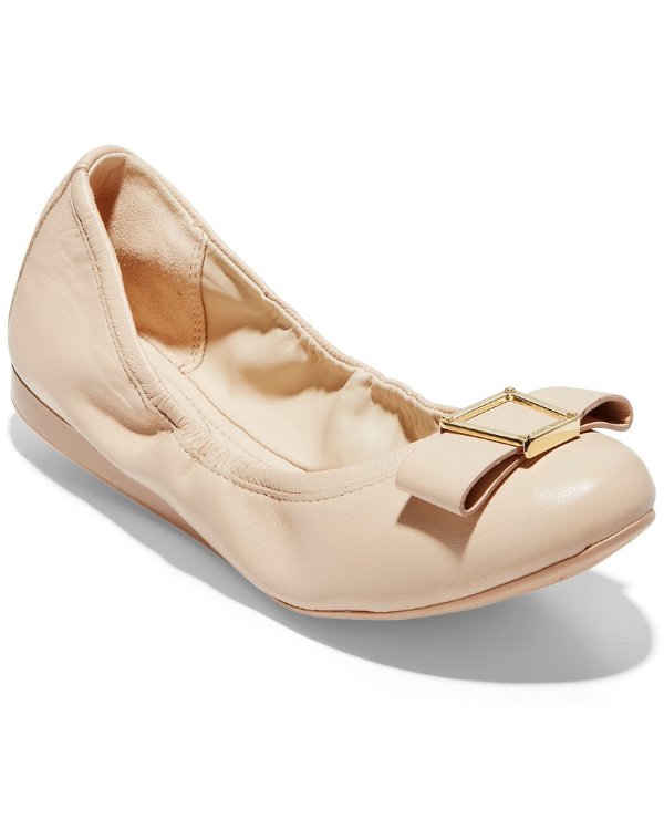 Emory Bow Leather Ballet Flat