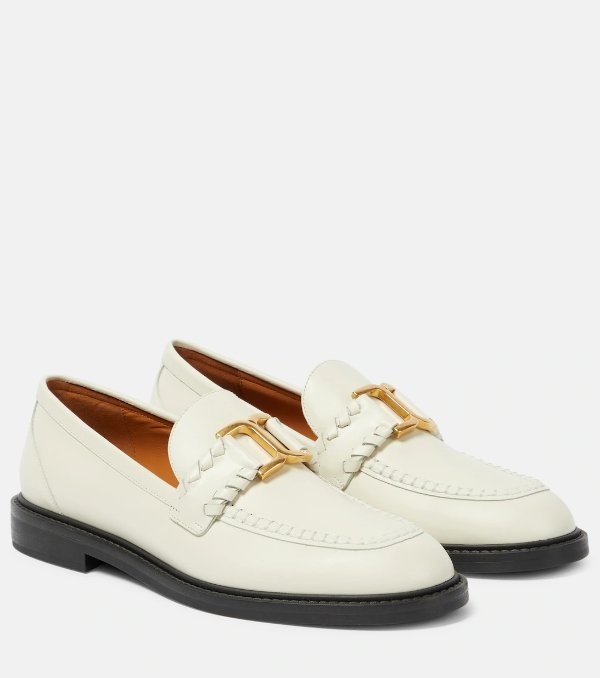 Marcie Leather Loafers in White - Chloe | Mytheresa
