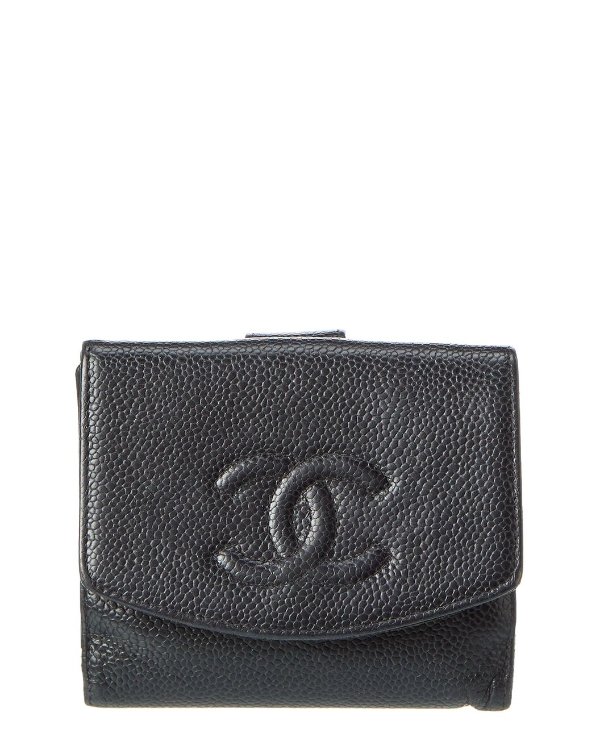 Black Caviar Leather CC Timeless Flap Wallet (Authentic Pre-Owned)
