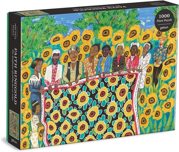 Faith Ringgold The Sunflower Quilting Bee at Arles Puzzle, 1000 Pieces, 27” x 20” – Difficult Jigsaw Puzzle with Stunning & Colorful Artwork – Thick, Sturdy Pieces, Challenging Family Activity