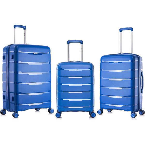 Pasadena Hardside Spinner Wheeled 3 Pcs Luggage Set, Blue, 19", 23", 27"