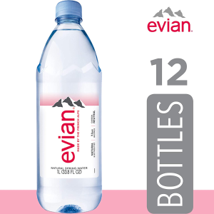 Evian Natural Spring Water (One Case of 12 Individual Bottles, each bottle is 1 liter)