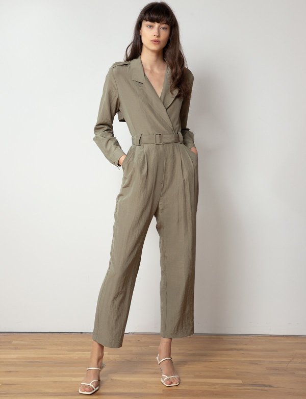 Olive Double-Breasted Jumpsuit