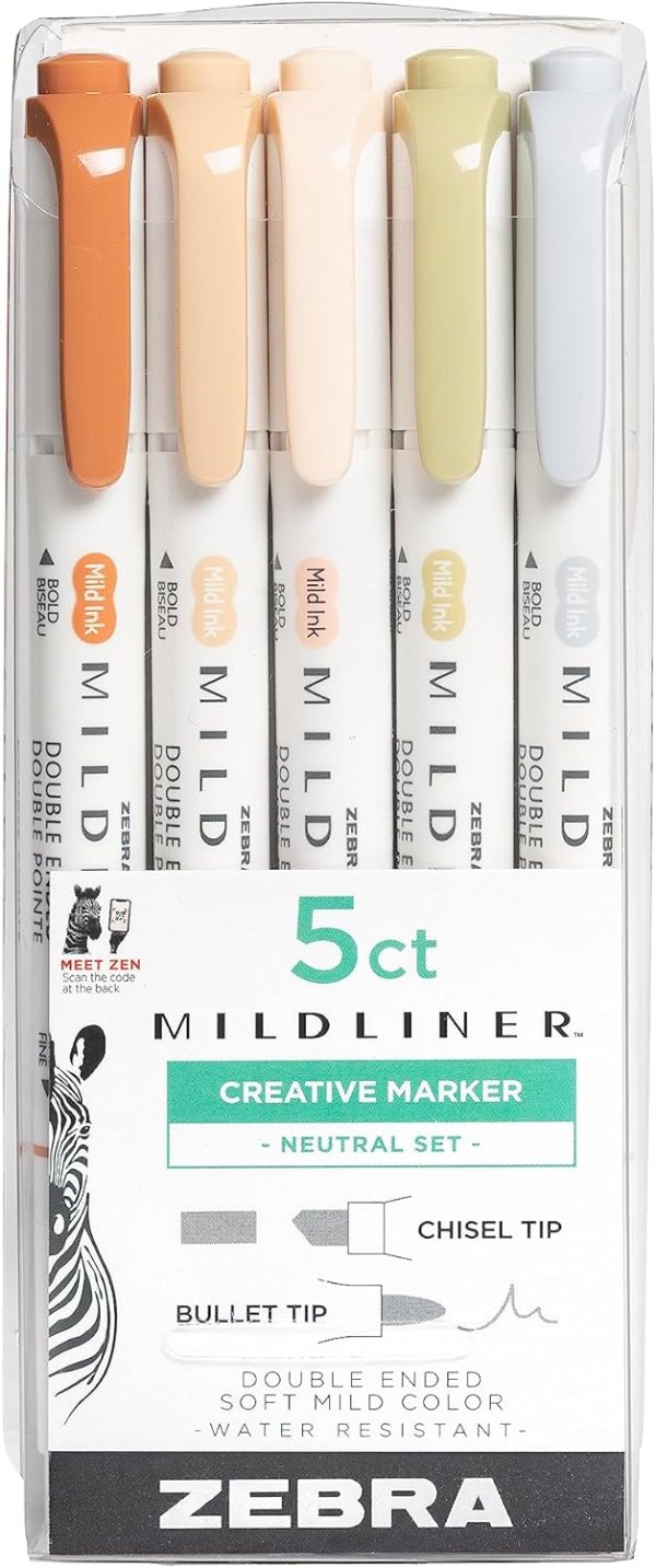 Zebra Pen Mildliner Double Ended Highlighter Set 5-Pack