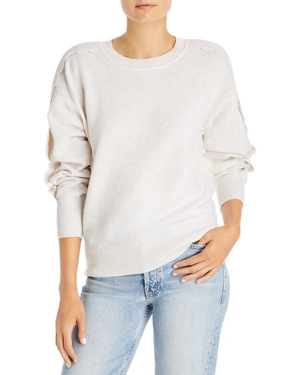 Scallop Sleeve Cashmere Sweater - 100% Exclusive