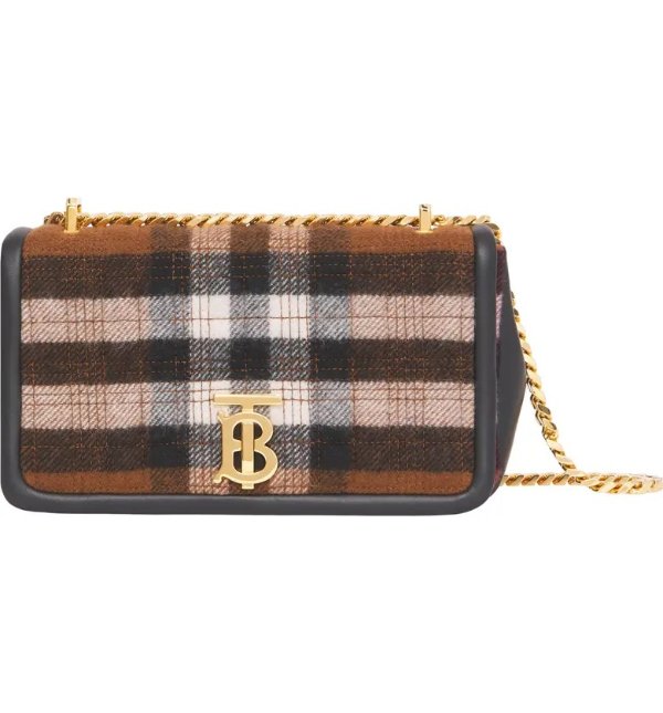 Small Lola Quilted Check Cashmere Shoulder Bag