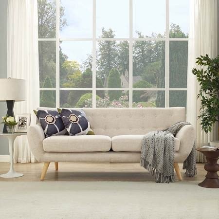 Remark Upholstered Fabric Sofa in Beige