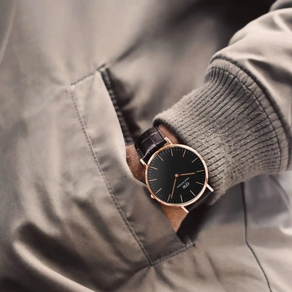 York - Men's watch in rose gold and brown leather strap | DW