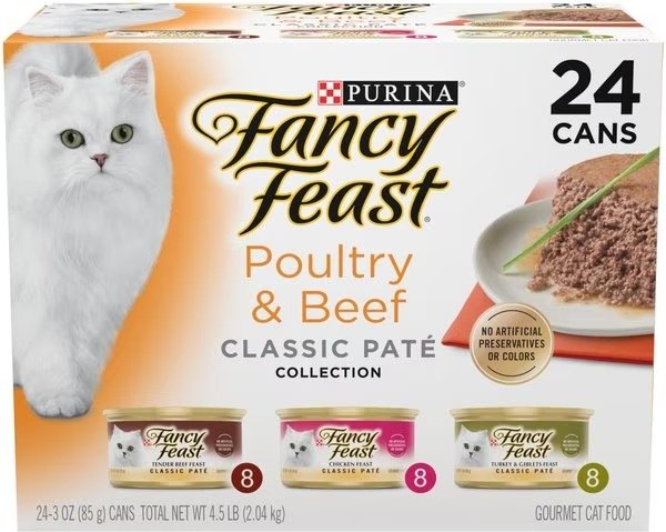Fancy Feast Poultry & Beef Classic Pate Variety Pack Canned Cat Food