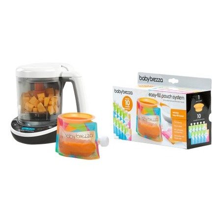 One-Step Food Maker & Geometric Baby Food Squeeze Pouch Set