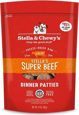 Stella's Super Beef Dinner Patties Freeze-Dried Raw Dog Food, 25-oz bag