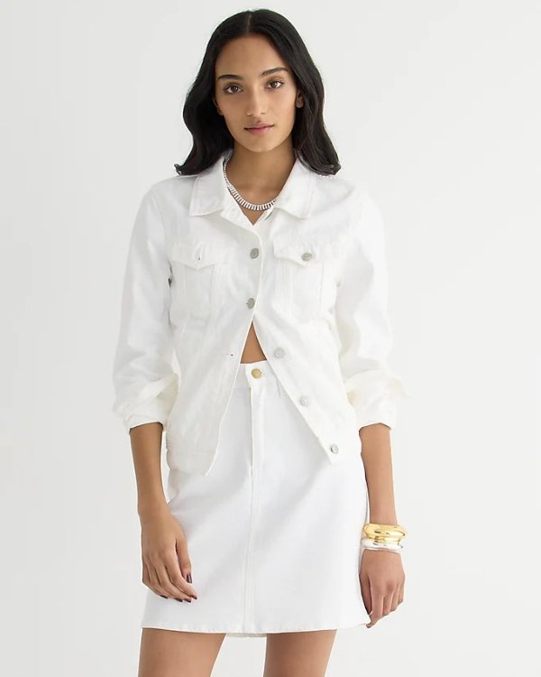 Denim mini skirt in white