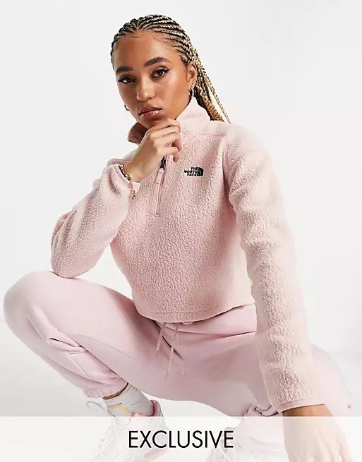 Sherpa cropped fleece in pink - Exclusive to ASOS
