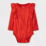 Baby Girls' Ribbed Ruffle Bodysuit - Cat & Jack™