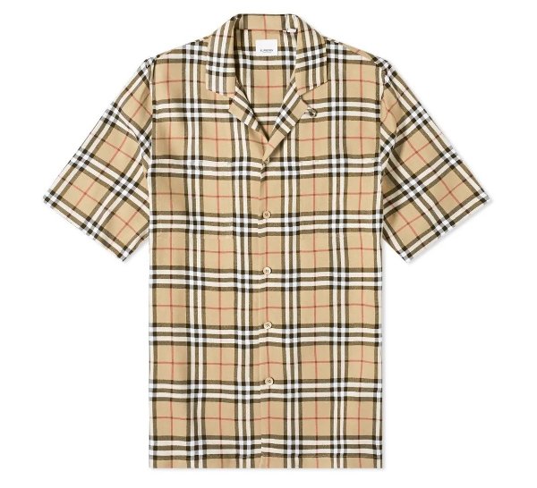 Vintage Check Short-sleeved Twill Shirt