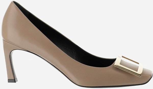 Taupe Leather Pumps