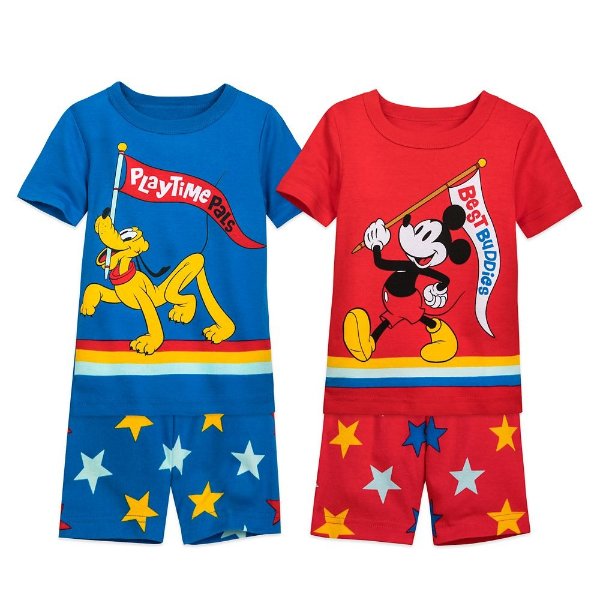 Mickey Mouse & Pluto 图案男童睡衣套装
