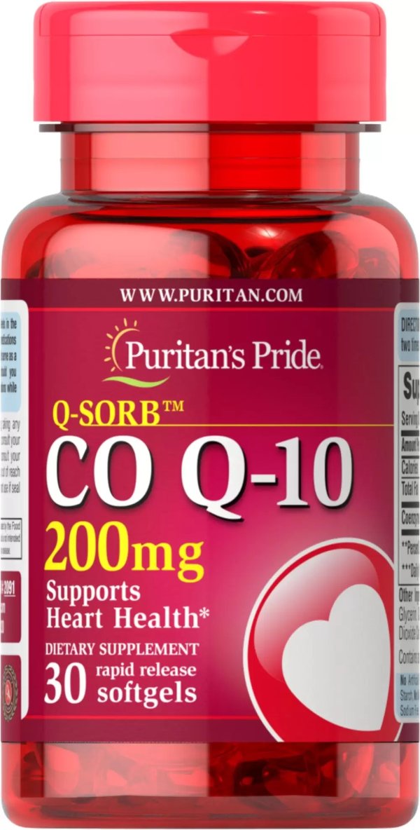 Q-SORB™ Co Q-10 200 mg 30 Rapid Release Softgels| Puritan's Pride