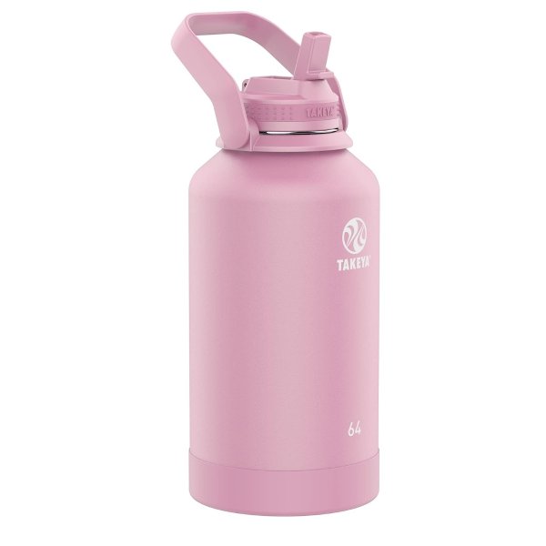 Actives Insulated Stainless Steel Water Bottle with Straw Lid, 64 Ounce