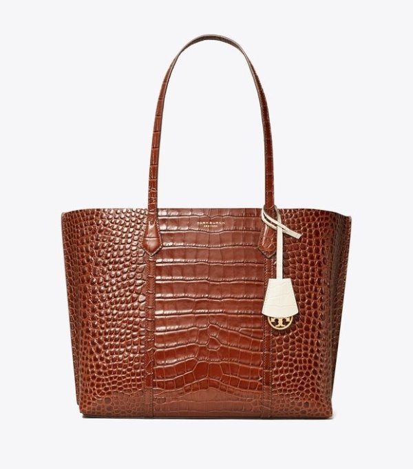 Perry Embossed Triple-Compartment Tote Bag
