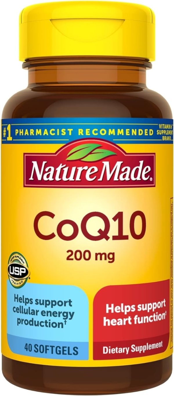 CoQ10 200 mg Softgels, 40 Count for Heart Health
