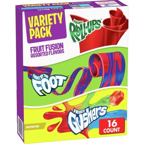 Fruit Roll-Ups 缤纷水果零食卷3种口味 16个