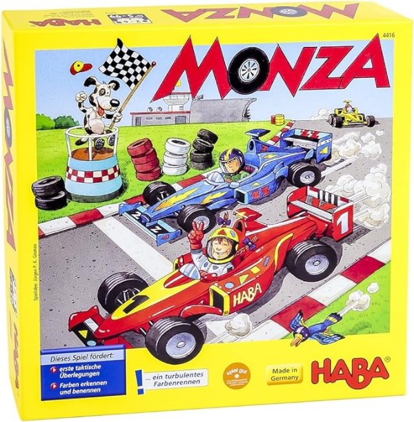Monza - A Car Racing Beginner's Board Game Encourages Thinking Skills - Ages 5 and Up (Made in Germany)