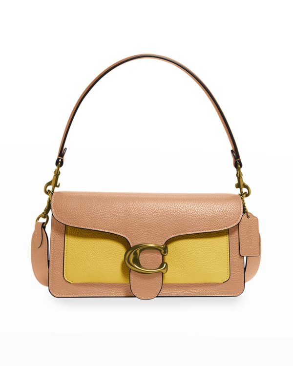 Tabby Colorblock Mixed Leather Shoulder Bag