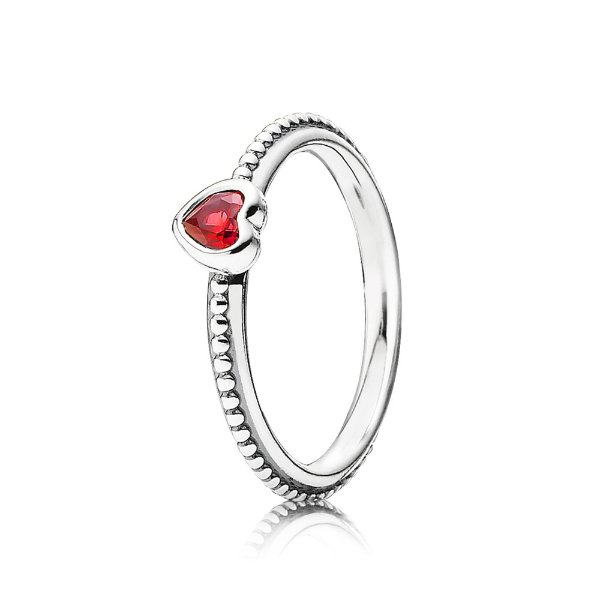 One Love Ring, Scarlet Synthetic Ruby