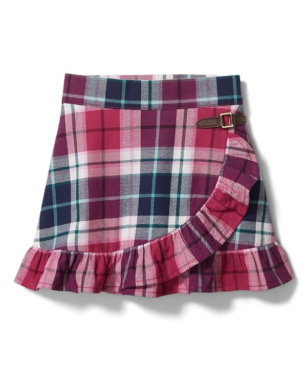 Green & Red Plaid Ruffle Tulip Skirt - Infant, Toddler & Girls