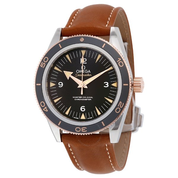 Seamaster 300 Black Dial Brown Leather Men's Watch 233.22.41.21.01.002
