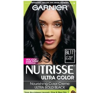 Garnier Nutrisse Ultra Color Nourishing Hair Color Creme, B11 Jet Blue Black