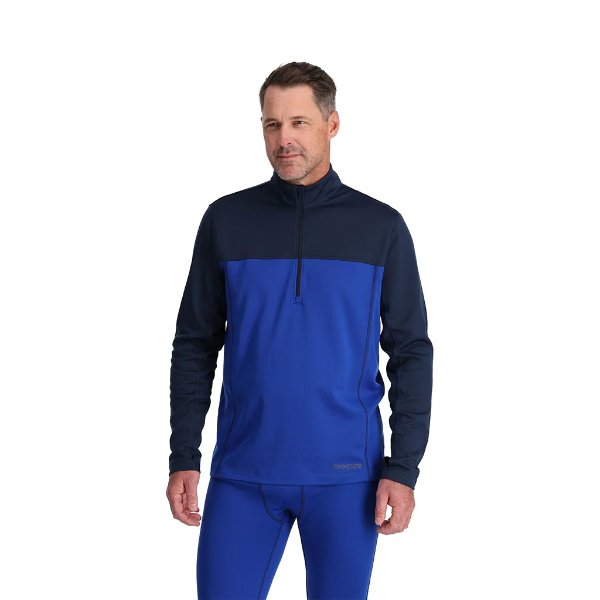 Mens Stretch Charger 1/2 Zip - Electric Blue – Spyder