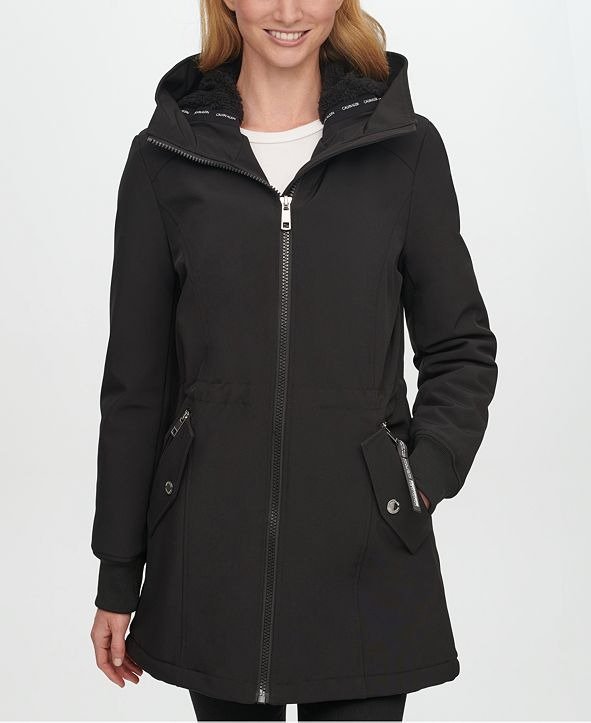 Fleece-Lined Hooded Raincoat