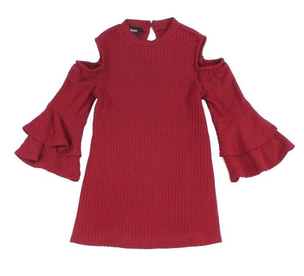 Amy Byer NEW Red Girls Size Large L Cold Shoulder Bell Sleeve Thermal Top- #826 | eBay