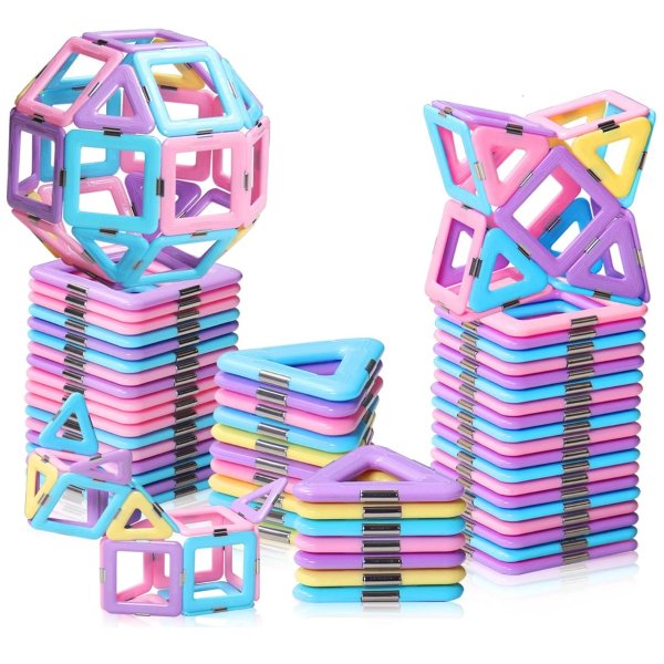 Tolnetr 马卡龙色系磁力片益智玩具，40片
