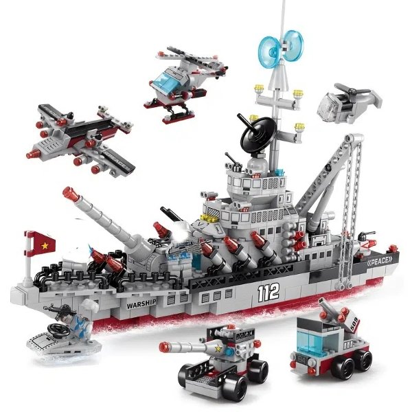 651pcs 25 Changes Military Warships Series Army Building Blocks Battleship Model Soldier Children Bricks Toys With 2 Dolls - Toys & Games - Temu