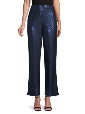 Sequin Flare Cropped Pants