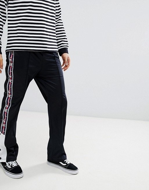 Champion Poly Tricot Popper Track Joggers In Black at asos.com