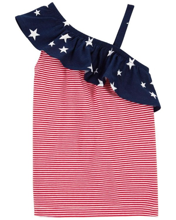 4th Of July One-Shoulder Top