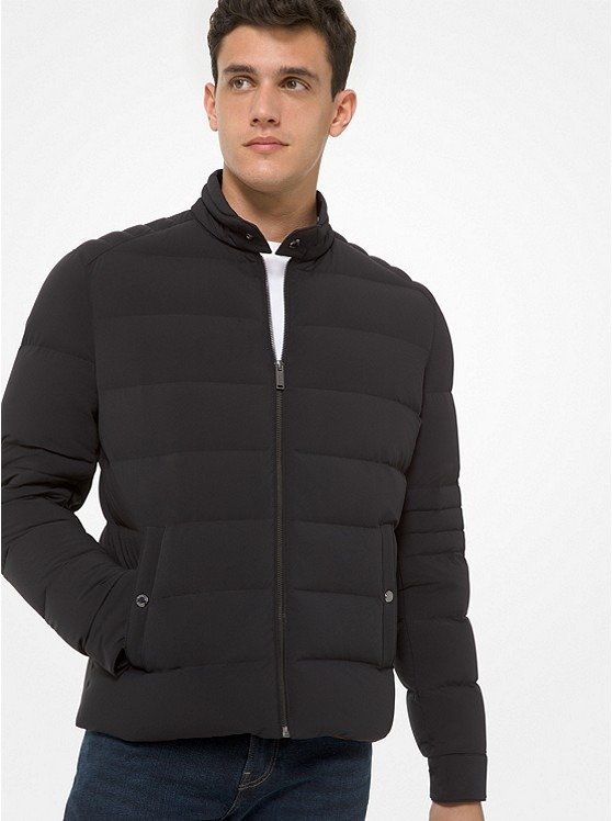 Quilted Stretch Nylon Puffer Jacket