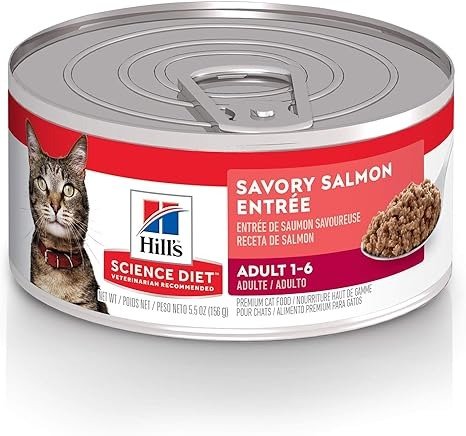 Wet Cat Food, Adult, Savory Salmon Recipe, 5.5 oz. Cans, (Pack of 24)