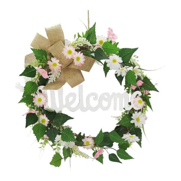 LED Floral Welcome Wreath