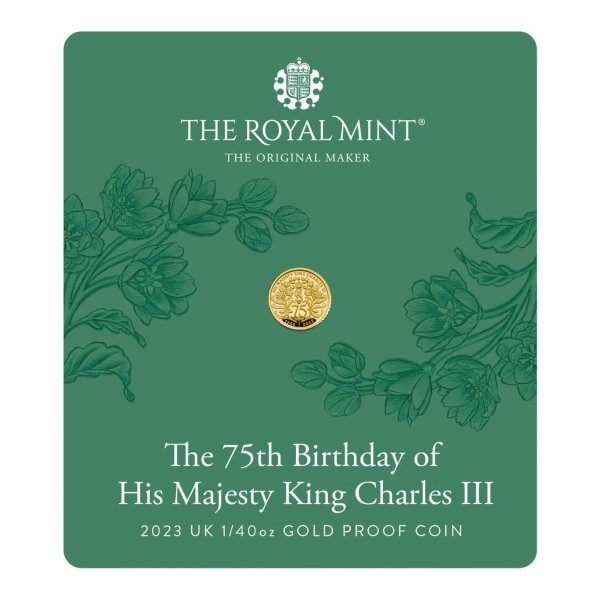 查尔斯三世75周岁 2023 UK 1/40oz 金质纪念币